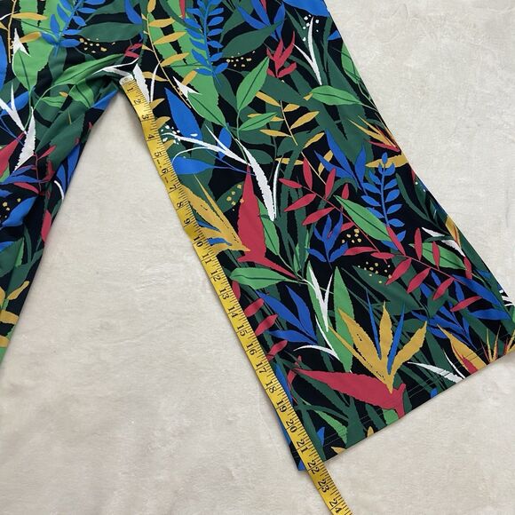 Bob Mackie Wearable Art Cropped Wide Leg Pants Tropical Size Large - Picture 11 of 12
